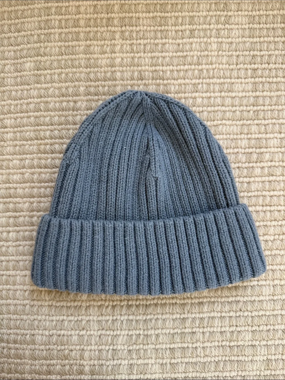 Zara Blue Baby Ribbed Knit Beanie Hat